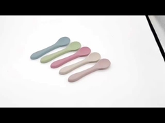 JOURJOY Cuillère à soupe en silicone plus courte Poignée de couverts pour nourrir les nourrissons 14.4*3.7*2.5 cm