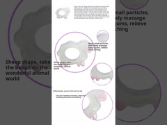 Les jouets de dentition sans BPA et la taille est de 9,3*7cm et le poids est de 25 grammes